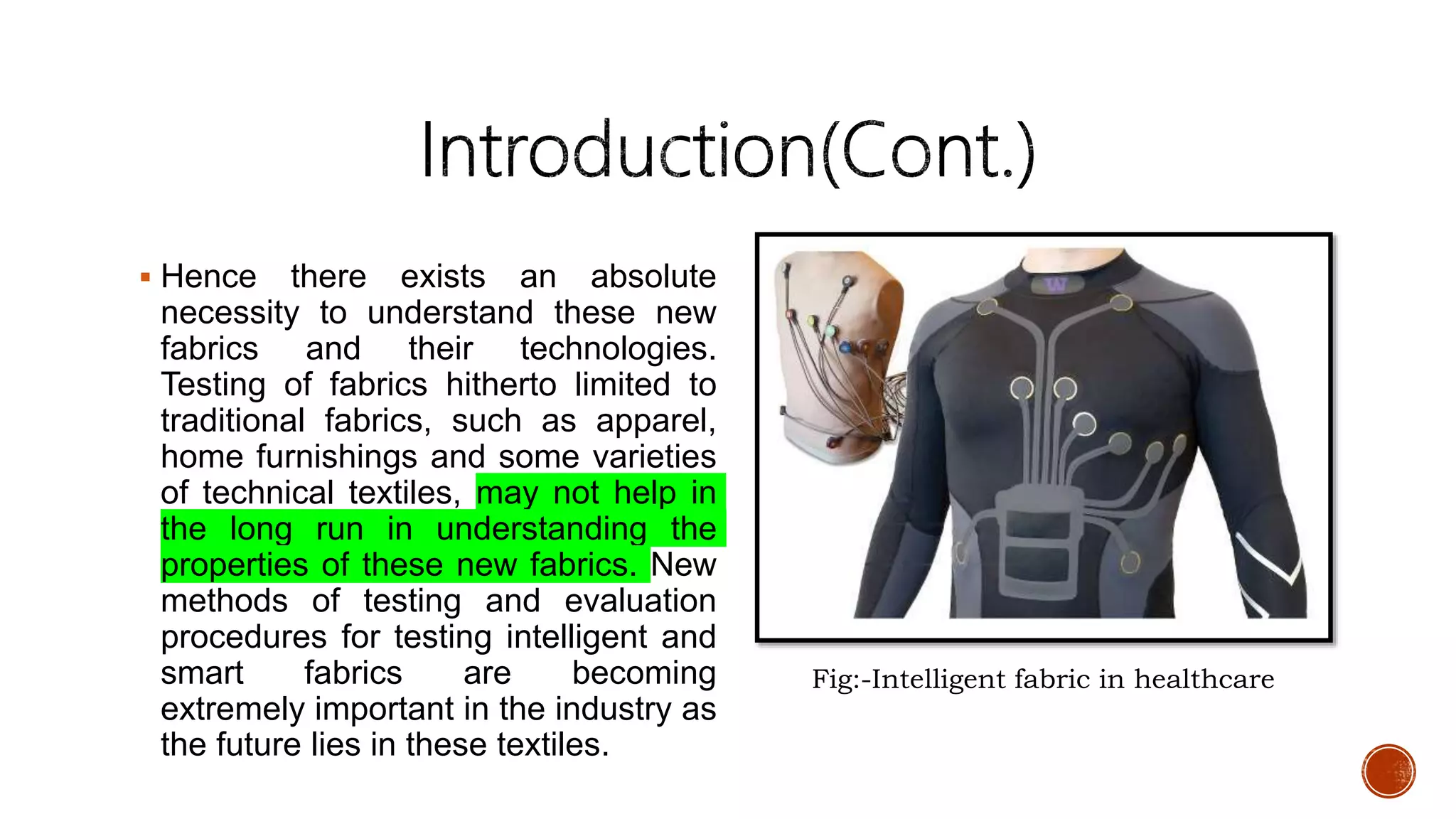 Different methods used in testing of intelligent fabric.pptx