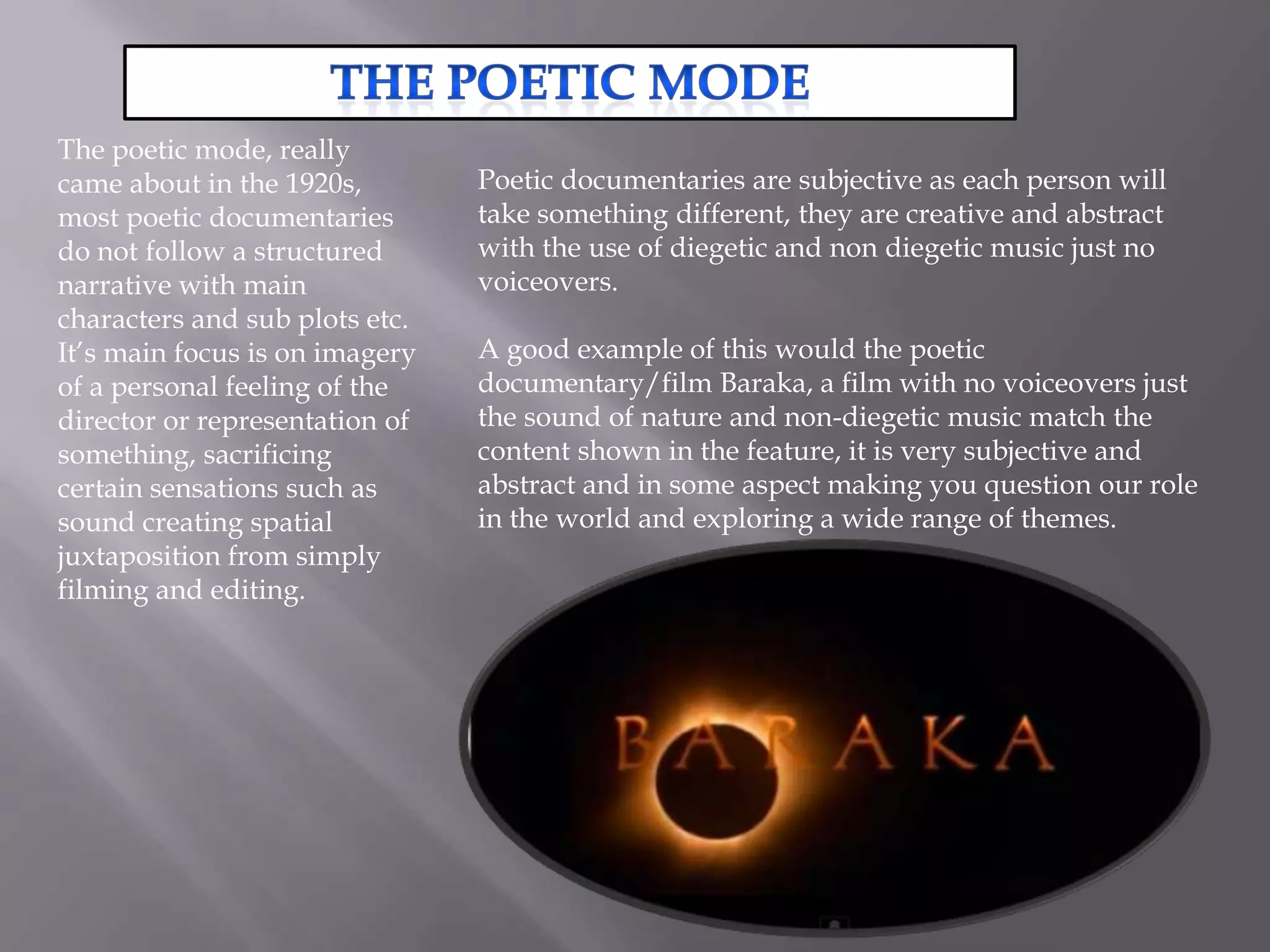 Different modes of documentary | PPTX
