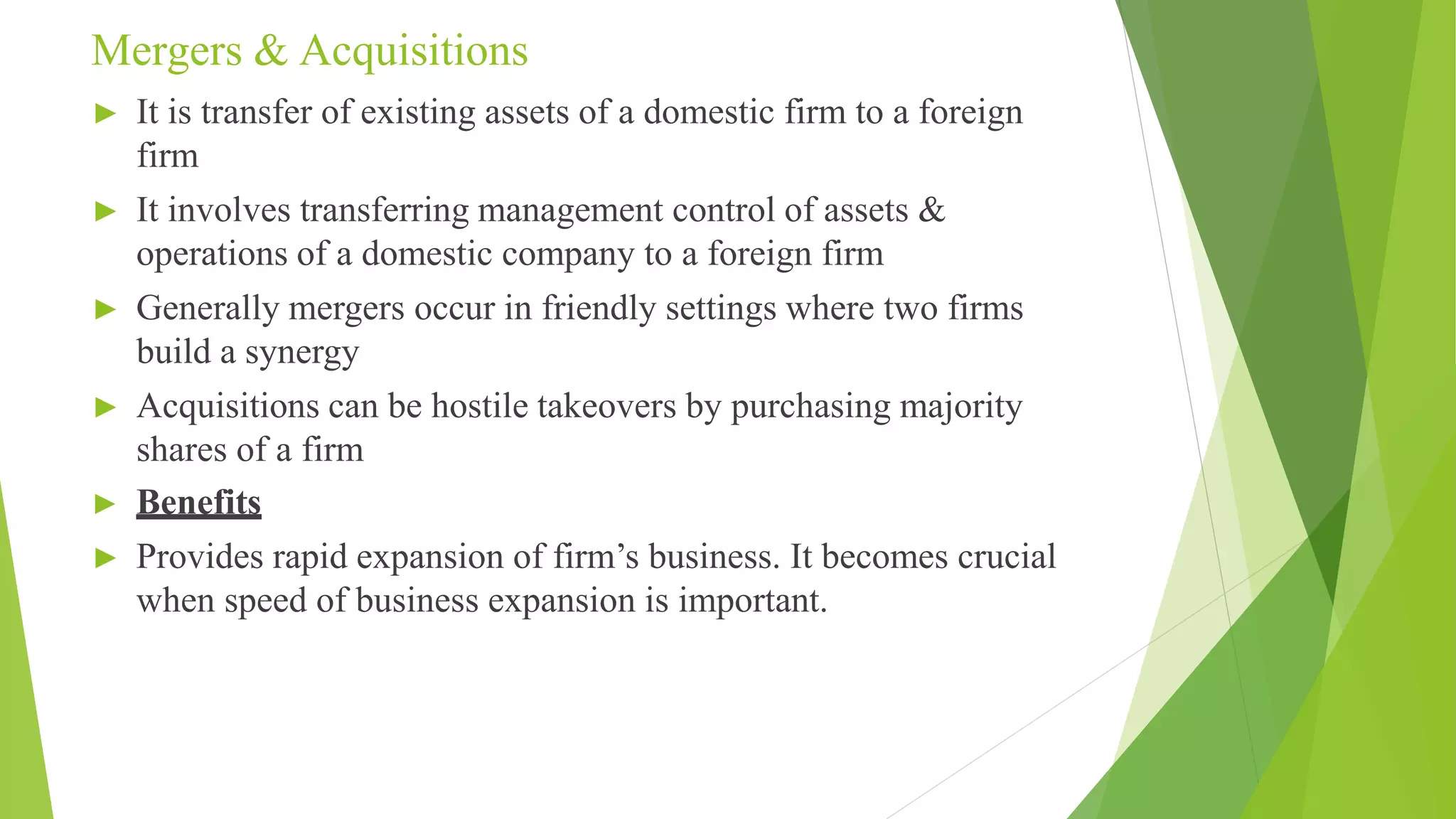 Different modes of entry into international market | PPTX