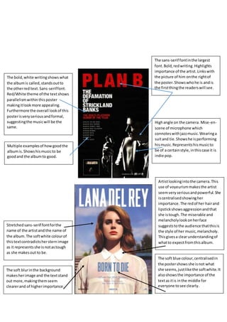 The sans-serif fontinthe largest
font.Bold,redwriting.Highlights
importance of the artist.Linkswith
the picture of him ont...