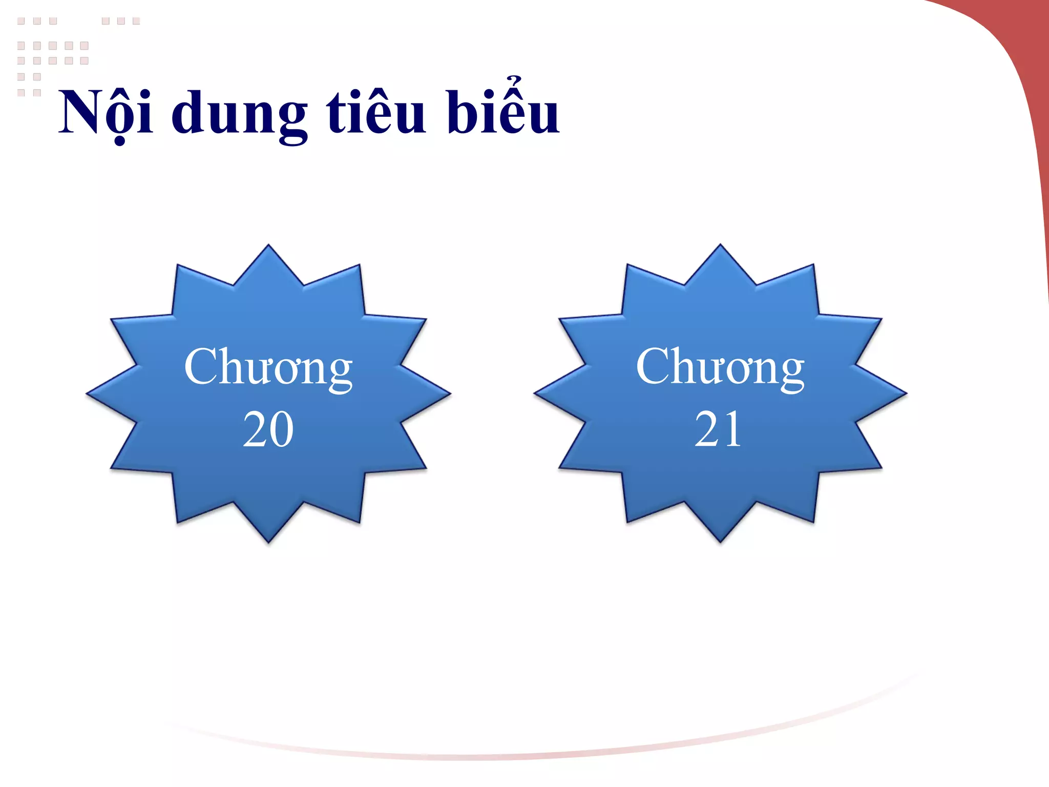 Nội dung tiêu biểu
Chương
20
Chương
21
 