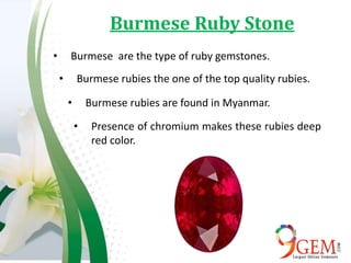 Different origins of ruby gemstone | PPTX