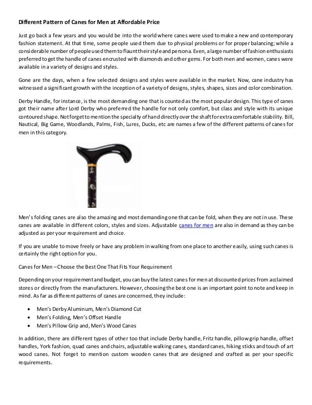 Different Pattern of Canes for Men at Affordable Price