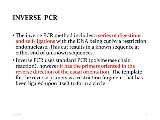 Different pcr techniques and their application | PPTX