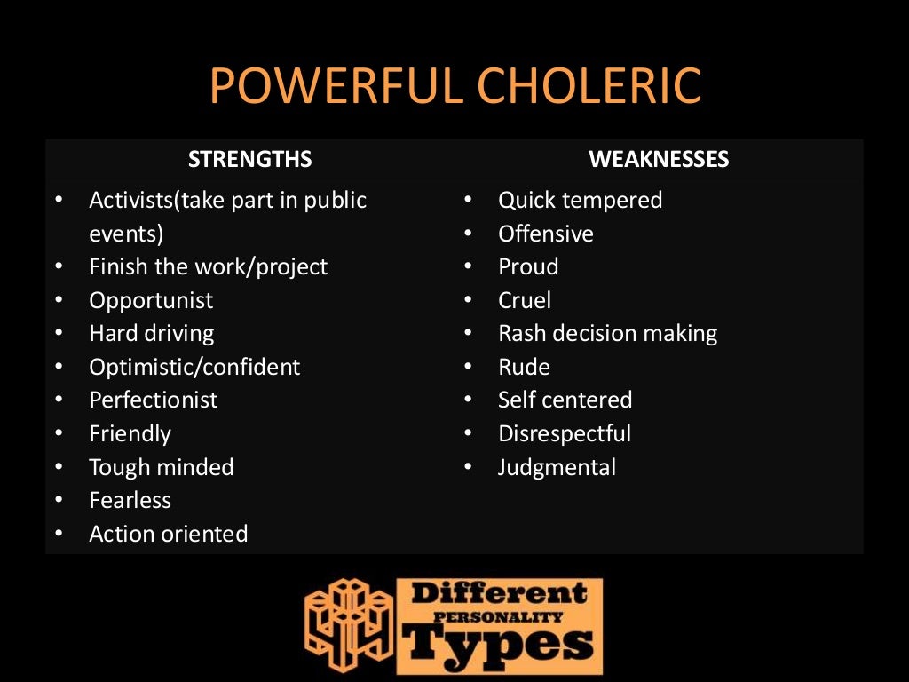 4 Different Personality Types - Sanguine, Choleric 4 Different Personality Types - Sanguine, Choleric