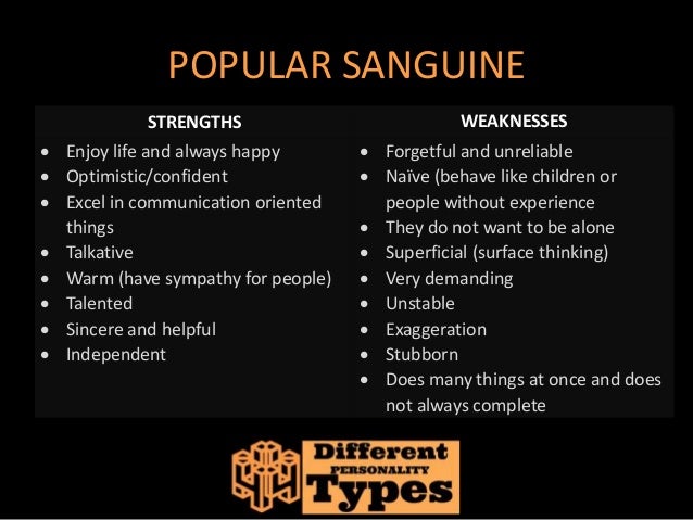 personality strengths and weaknesses