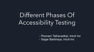 Different Phases Of
Accessibility Testing
 