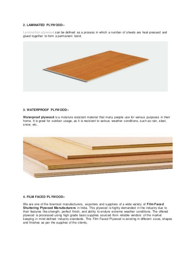Different plywood grades and bonding types United Timber Works