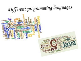 Different programming languages
 