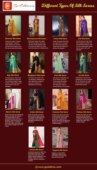 Different styles of silk sarees