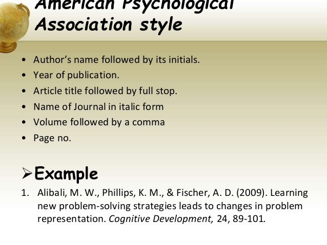 american psychological association style of writing