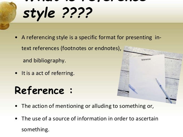 Different style of referencing