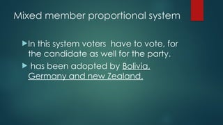 DIFFERENT SYSTEMS OF elections in World.pptx