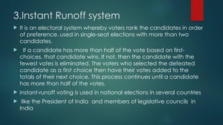 DIFFERENT SYSTEMS OF elections in World.pptx