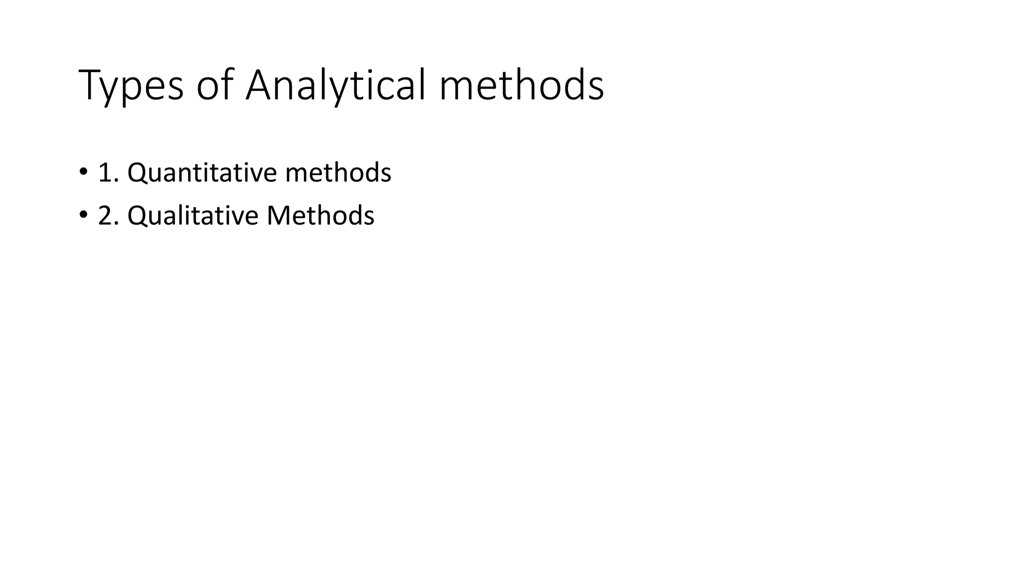 Different Techniques Of Analysis
