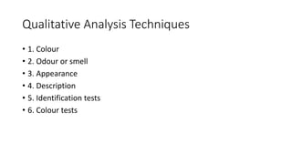 Different techniques of analysis | PPTX