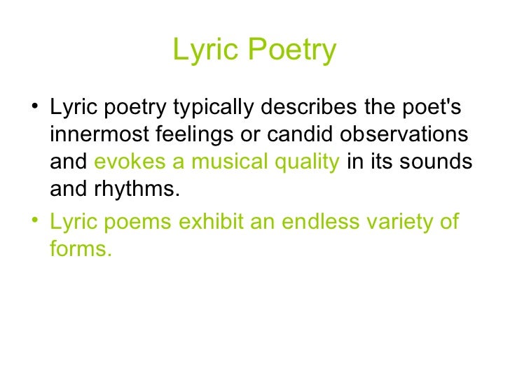 different types of poetry lyric form