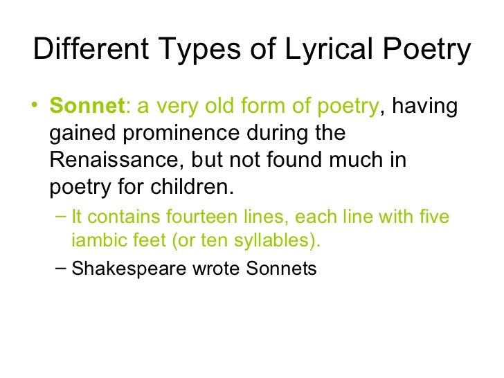 types of lyric poetry types of lyric poetry