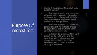 Interested Testing Program Different Type of Test for The Purpose of Counselling (https://www ...