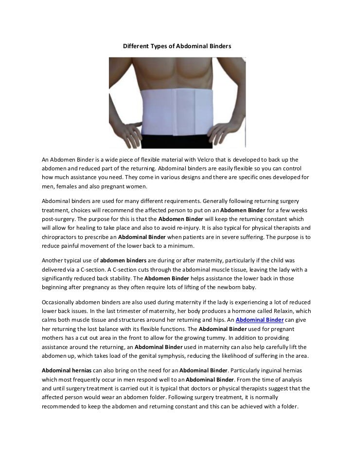 Different Types of Abdominal Binders