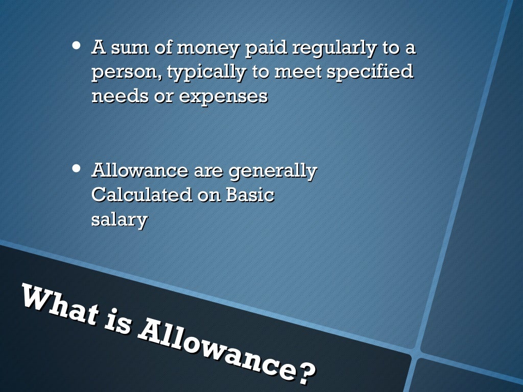 Different types of allowances