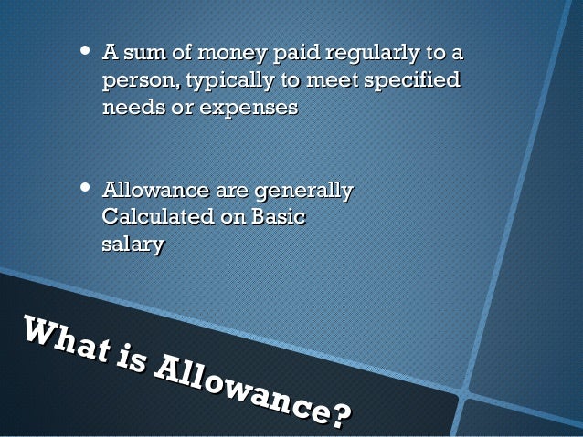 meaning of representation allowance