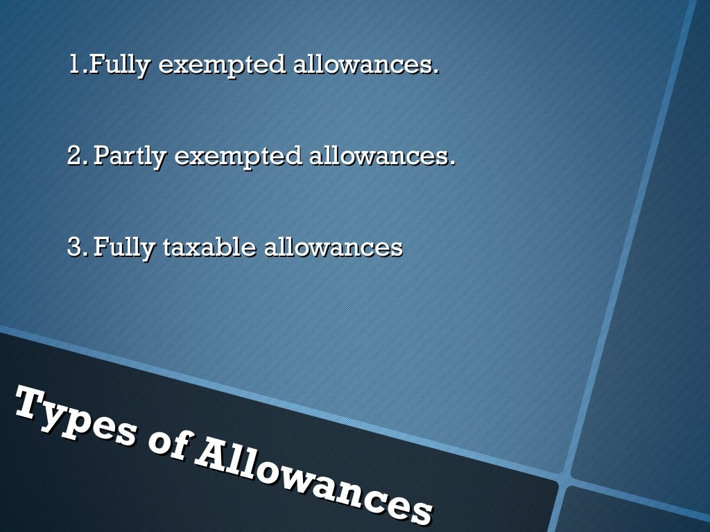 Different types of allowances