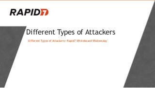 Different Types of Attackers
Different Types of Attackers| Rapid7 Whiteboard Wednesday
 