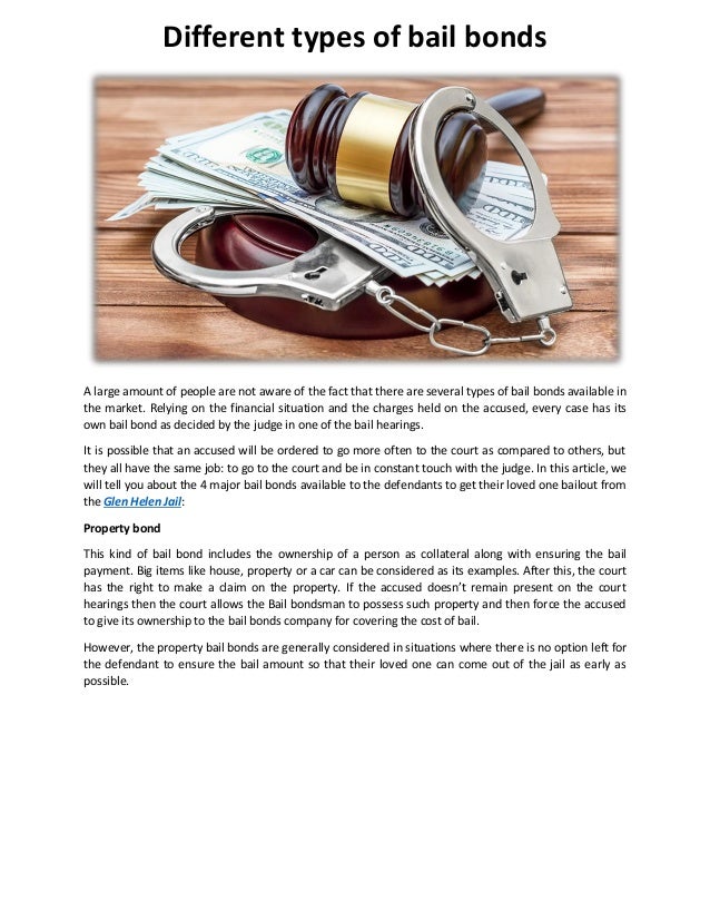 Different types of bail bonds