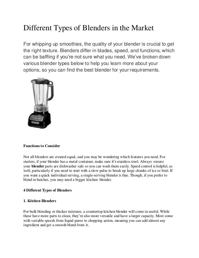 Different Types of Blenders in the Market.pptx