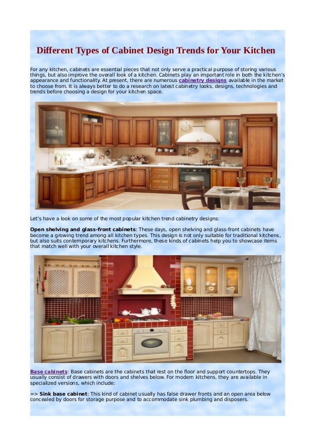 Different Types Of Cabinet Design Trends For Your Kitchen