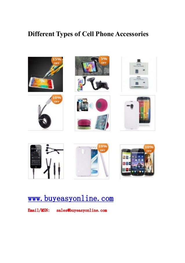 Different types of cell phone accessories