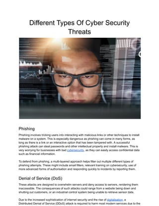 Different Types Of Cyber Security Threats | PDF