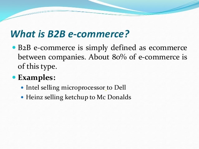 What are some different types of e-commerce?