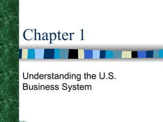 Chapter 1 Understanding the U.S. Business System 