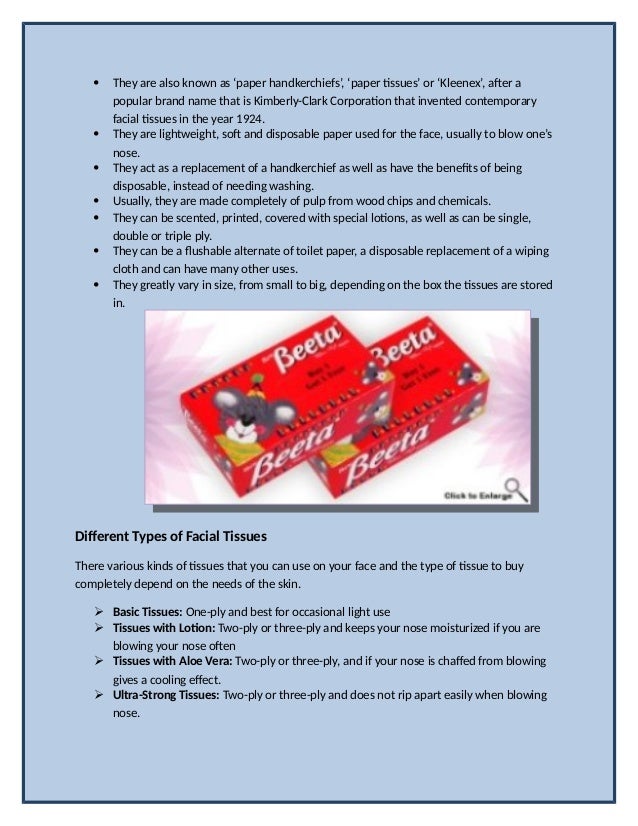 Different types of_facial_tissues