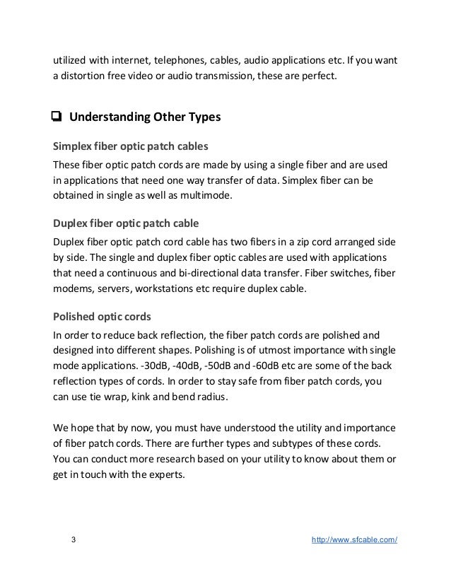 Different Types of Fiber Patch Cords and Their Uses