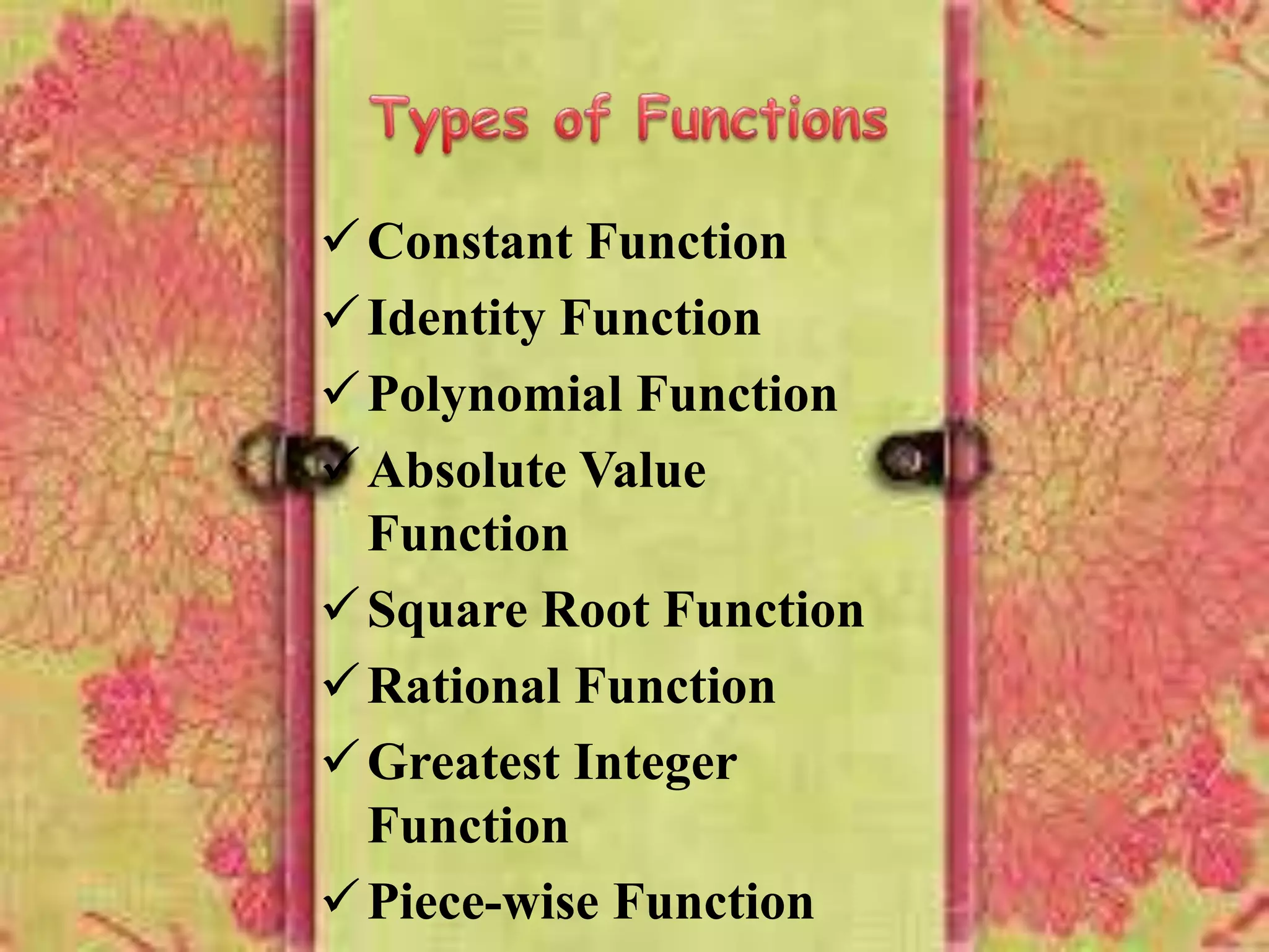 Different types of functions | PPTX