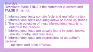 Different types of informational text
