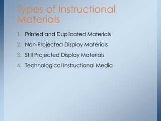 Different Types of Instructional Materials | PPT