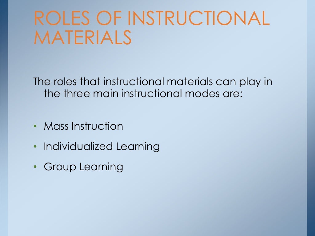 Different Types of Instructional Materials