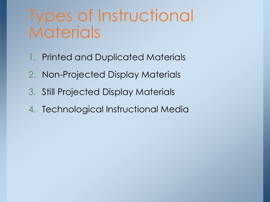 Different Types of Instructional Materials