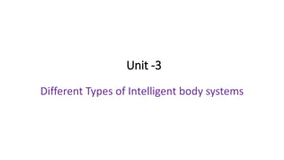 Unit -3
Different Types of Intelligent body systems
 