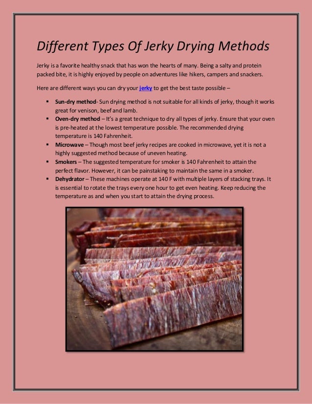 Different Types Of Jerky Drying Methods