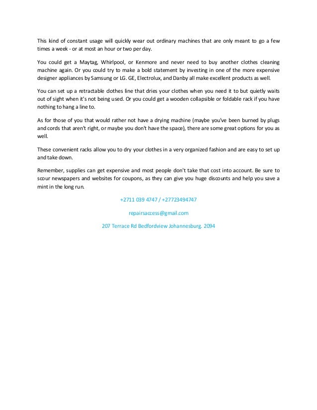 Different types of laundry equipment