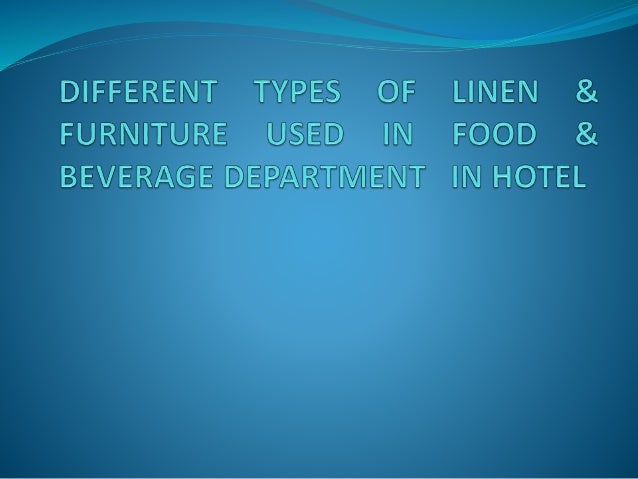 types of linen used in hotels pdf