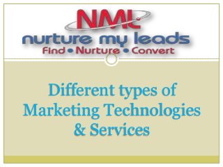 Different types of
Marketing Technologies
& Services
 