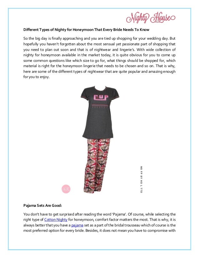 Different Types of Nighty for Honeymoon That Every Bride Needs To Know