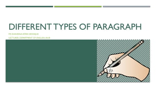 This slide is about DIFFERENT TYPES OF PARAGRAPH | PPTX