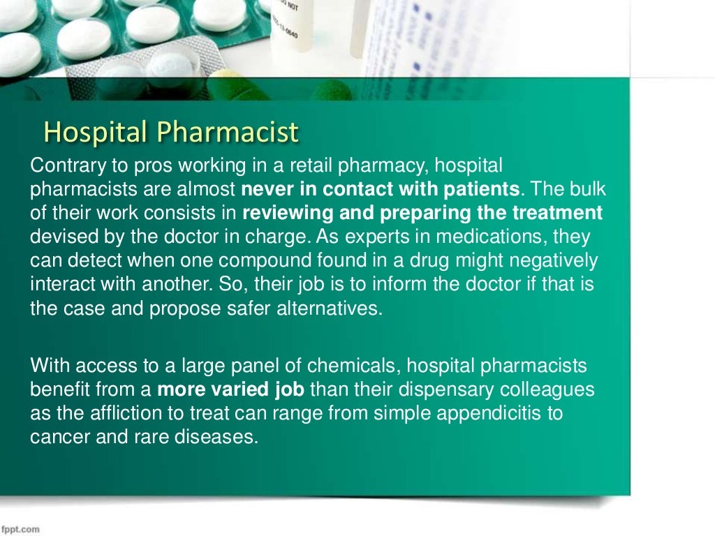Different Types of Pharmacist Jobs Responsibilities and Roles